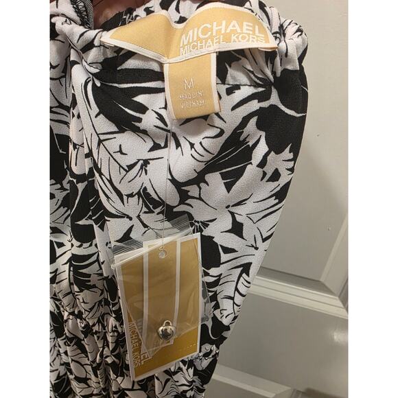 Michael Kors Black & White Floral Halter Sundress - Picture 4 of 7